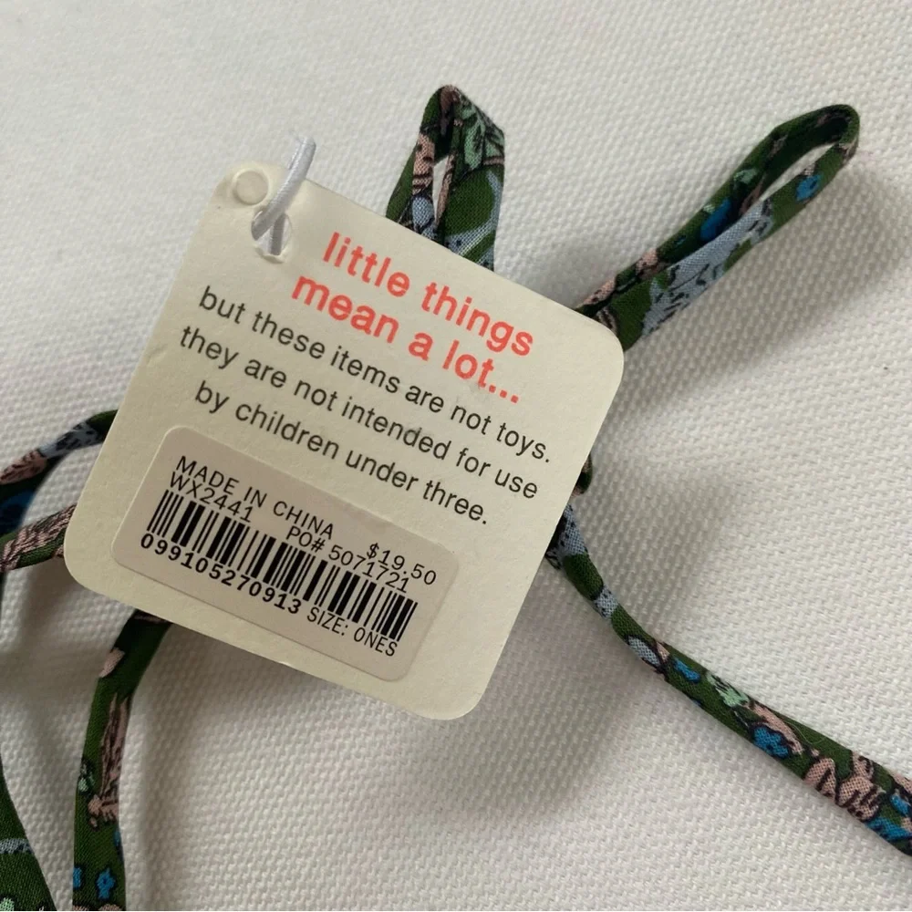 Crewcuts J.Crew Girls Fabric Zebra Star Pompom Necklace Green Pink NWT